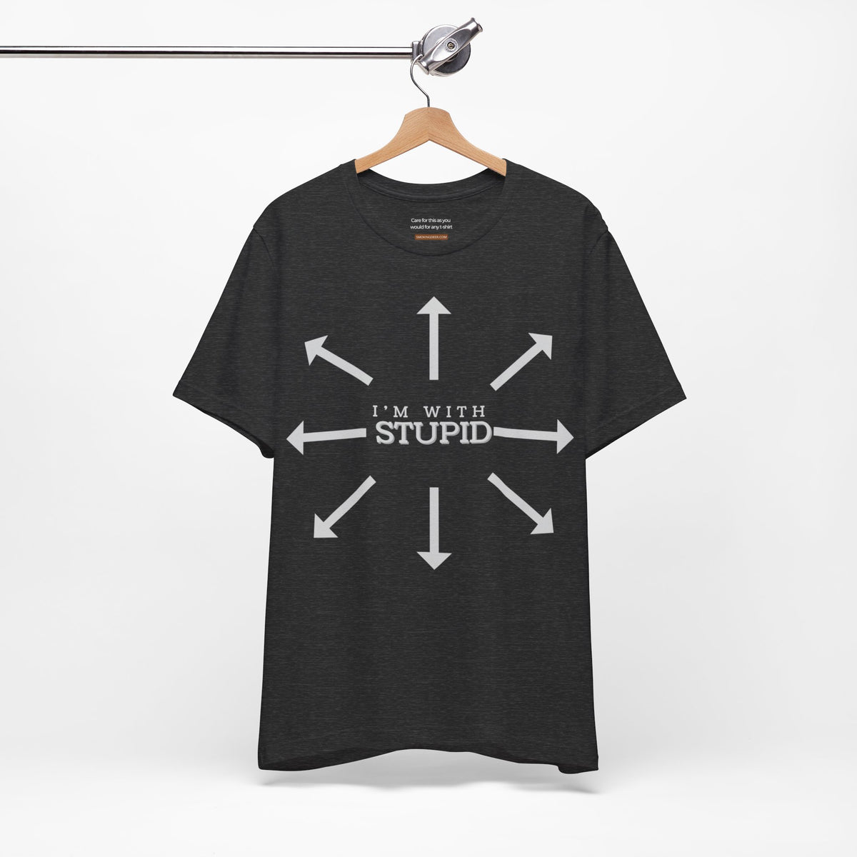 Unisex t-shirt with "I'm with stupid" print