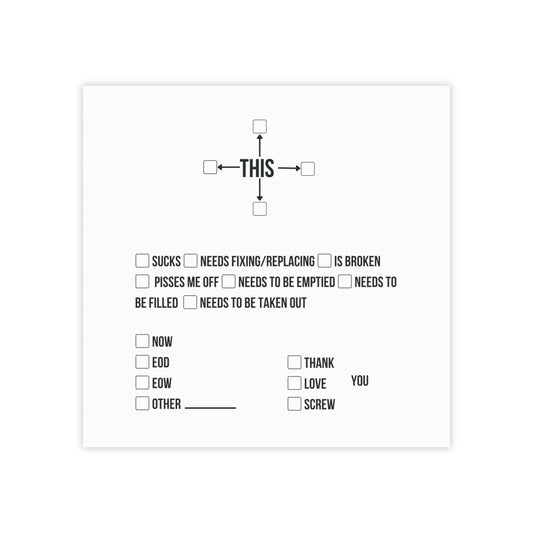 Post-it note pad with "Check yourself" print