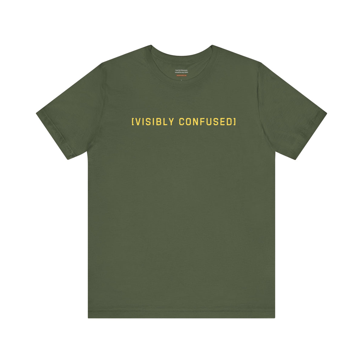 Unisex t-shirt with "Visibly confused" print