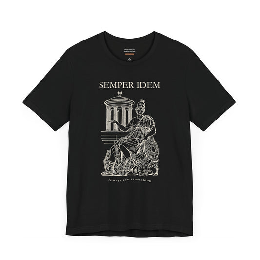 Unisex t-shirt with "Semper idem" print