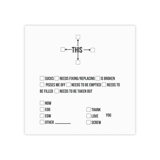 Post-it note pad with "Check yourself" print